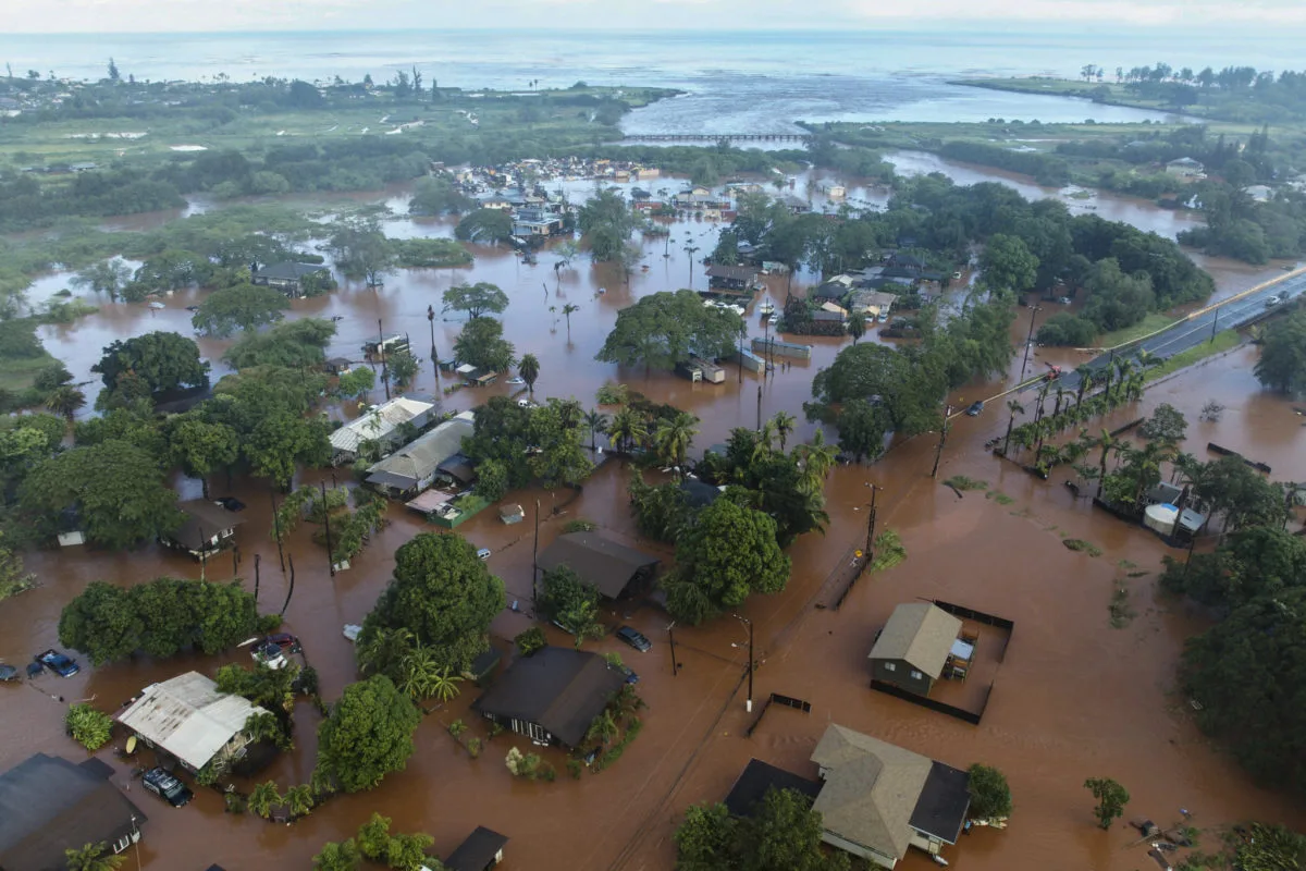 Floodwaters in Waialua, Hawaii, illustrating real flood risk for island homeowners