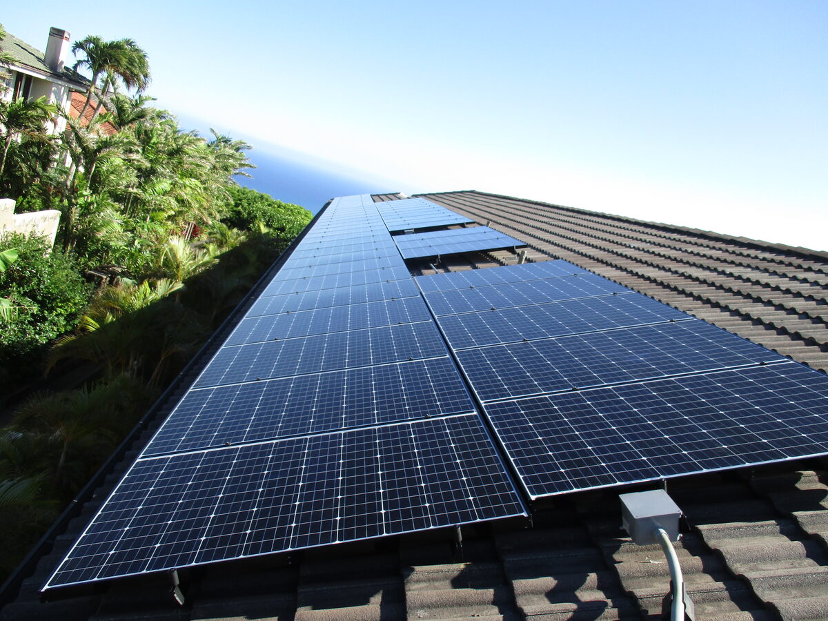 Existing rooftop solar array on a Hawaii home